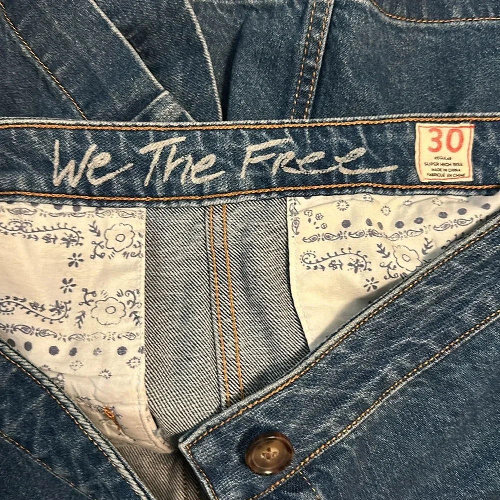 Free people denim button up skirt size 30 - Picture 3 of 3